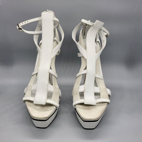 Gucci Daryl Calfskin Suede  Cage Platform Sandals - Picture 3 of 17